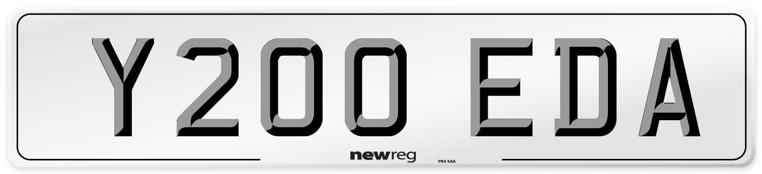 Y200 EDA Number Plate from New Reg